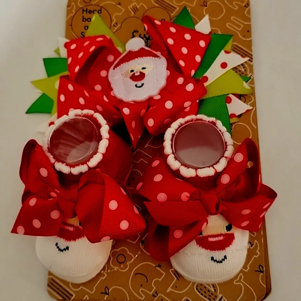 Baby essentials Santa headband and socks